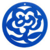 Ażurowa zawieszka kwiat róża niebieska 50mm