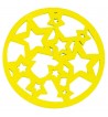 Drewniana zawieszka gwiazdy w kole 35mm żółty