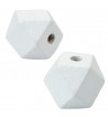 Drewniane koraliki hexagon 12x16mm biały
