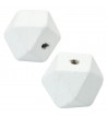 Drewniane koraliki hexagon 15x20mm biały