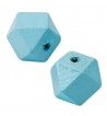 Drewniane koraliki hexagon 15x20mm błękit