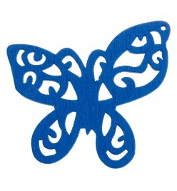 Ażurowa zawieszka motyl 50mm niebieski