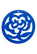 Ażurowa zawieszka kwiat róża niebieska 50mm