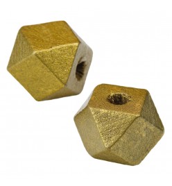 Drewniane koraliki hexagon 15x20mm złoty